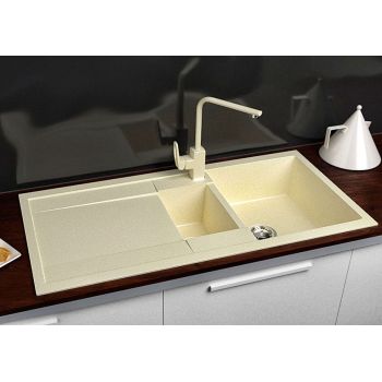 Гранітна кухонна мийка Lexona Omnia Grand бежева 021