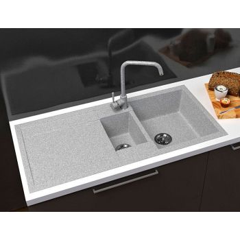 Гранітна кухонна мийка Lexona Omnia Grand сіра 023