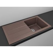  Гранітна кухонна мийка Lexona REYN коричнева з краном 