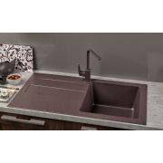  Гранітна кухонна мийка Lexona REYN коричнева з краном 