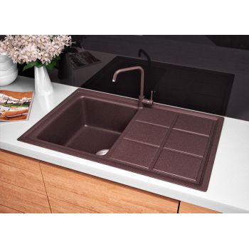 Гранитная кухонная мойка  Lexona RIO коричневая 108