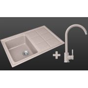  Гранітна кухонна мийка Lexona RIO авена з краном 