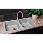 Гранітна кухонна мийка Lexona ROYAL сіра