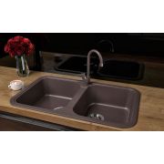 Гранитная кухонная мойка Lexona ROYAL коричневая