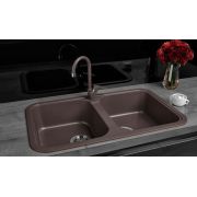 Гранитная кухонная мойка Lexona ROYAL коричневая