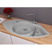 Кутова кухонна мийка Lexona SEVELIN сіра