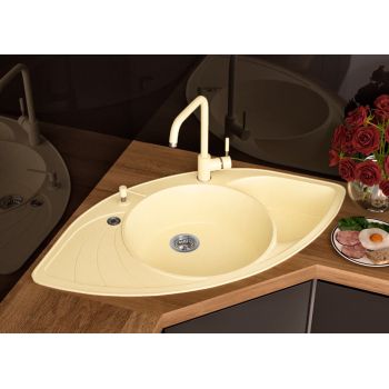 Кутова кухонна мийка Lexona SEVELIN бежева 159