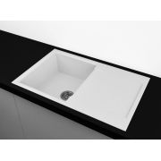 Гранітна кухонна мийка Lexona SOFIA біла з краном 