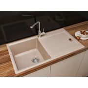 Гранітна кухонна мийка Lexona SOFIA Авена з краном 