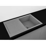 Гранітна кухонна мийка Lexona SOFIA сіра з краном 
