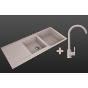 Гранітна кухонна мийка Lexona Status авена з краном 