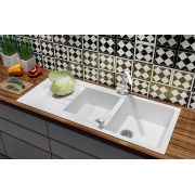 Гранітна кухонна мийка Lexona Status біла