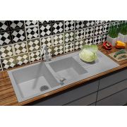 Гранітна кухонна мийка Lexona Status сіра