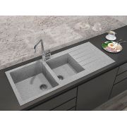 Гранітна кухонна мийка Lexona Status сіра