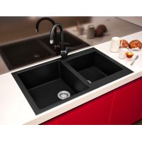 Гранітна кухонна мийка Lexona Status Compact чорна 145