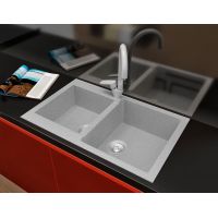 Гранітна кухонна мийка Lexona Status Compact сіра 149