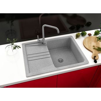 Гранитная кухонная мойка  Lexona ULTRA COMPACT серая 207