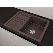 Гранитная кухонная мойка Lexona ULTRA COMPACT коричневая со смесителем