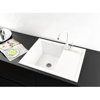 Гранитная кухонная мойка  Lexona VIVA белая 193