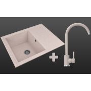 Гранитная кухонная мойка Lexona VIVA Авена со смесителем