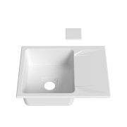 Гранітна кухонна мийка Lexona Neva Compact біла з краном 