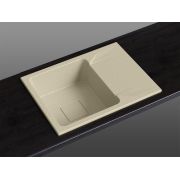 Гранитная кухонная мойка Lexona Neva Compact бежевая со смесителем