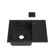 Гранітна кухонна мийка Lexona Neva Compact чорна з краном 