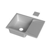 Гранітна кухонна мийка Lexona Neva Compact сіра з краном 