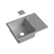 Гранітна кухонна мийка Lexona Neva Compact сіра з краном 