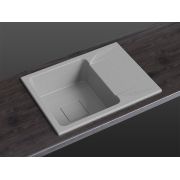 Гранітна кухонна мийка Lexona Neva Compact сіра з краном 