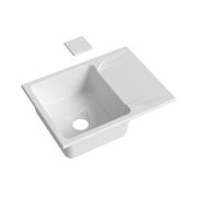 Гранітна кухонна мийка Lexona Neva Compact біла з краном 