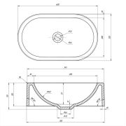 Умывальник, Раковина, накладной NIL Black 