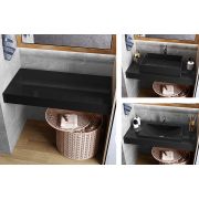 Столешница под умывальник, в ванную, литой мрамор, 100 см, Status Black