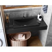 Столешница под умывальник, в ванную, литой мрамор, 100 см, Status Black