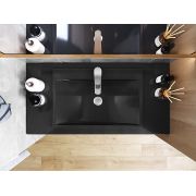 Столешница под умывальник, в ванную, литой мрамор, 100 см, Status Black