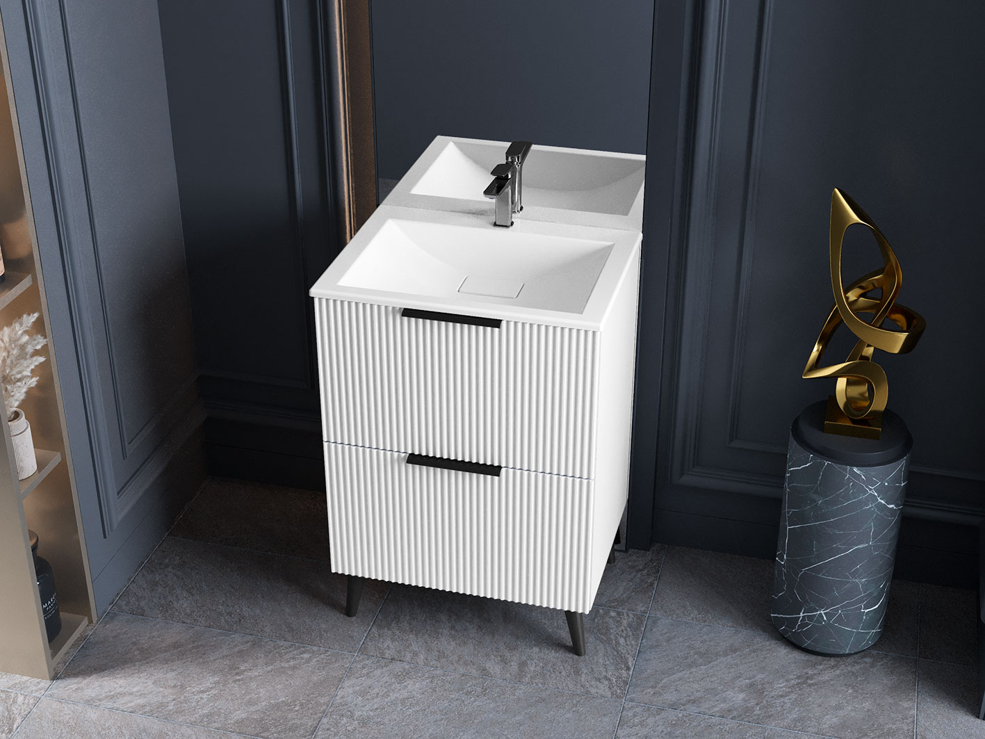 Тумба лакована, підлогова Status Florida 60, з умивальником Neil Low 60