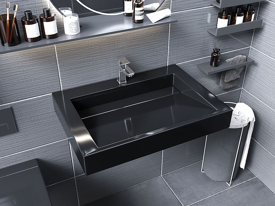 Умывальник, Раковина, подвесной Status Adler 70 Black