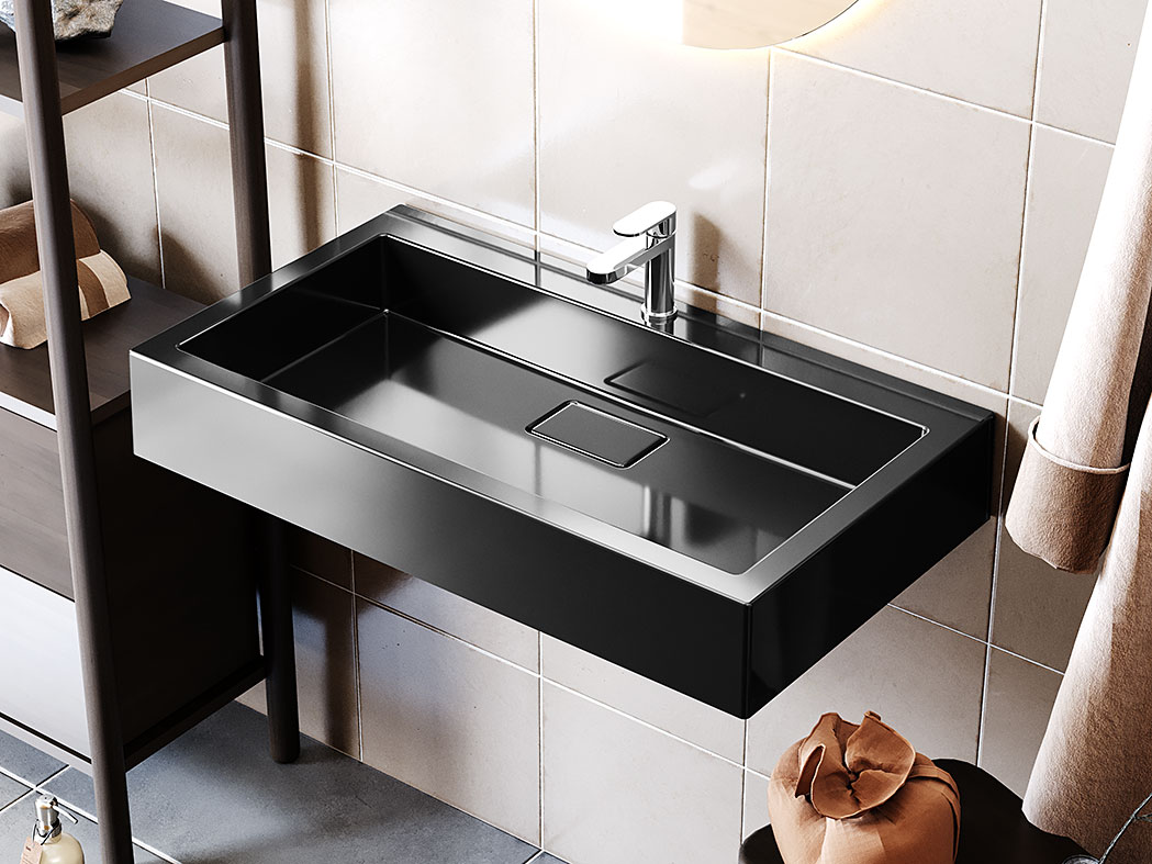 Умивальник, Раковина, підвісний Status Stein 80 Black