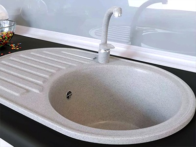 Кухонная раковина в бежевом цвете Низкие цены на кухонные мойки в светлых тонах