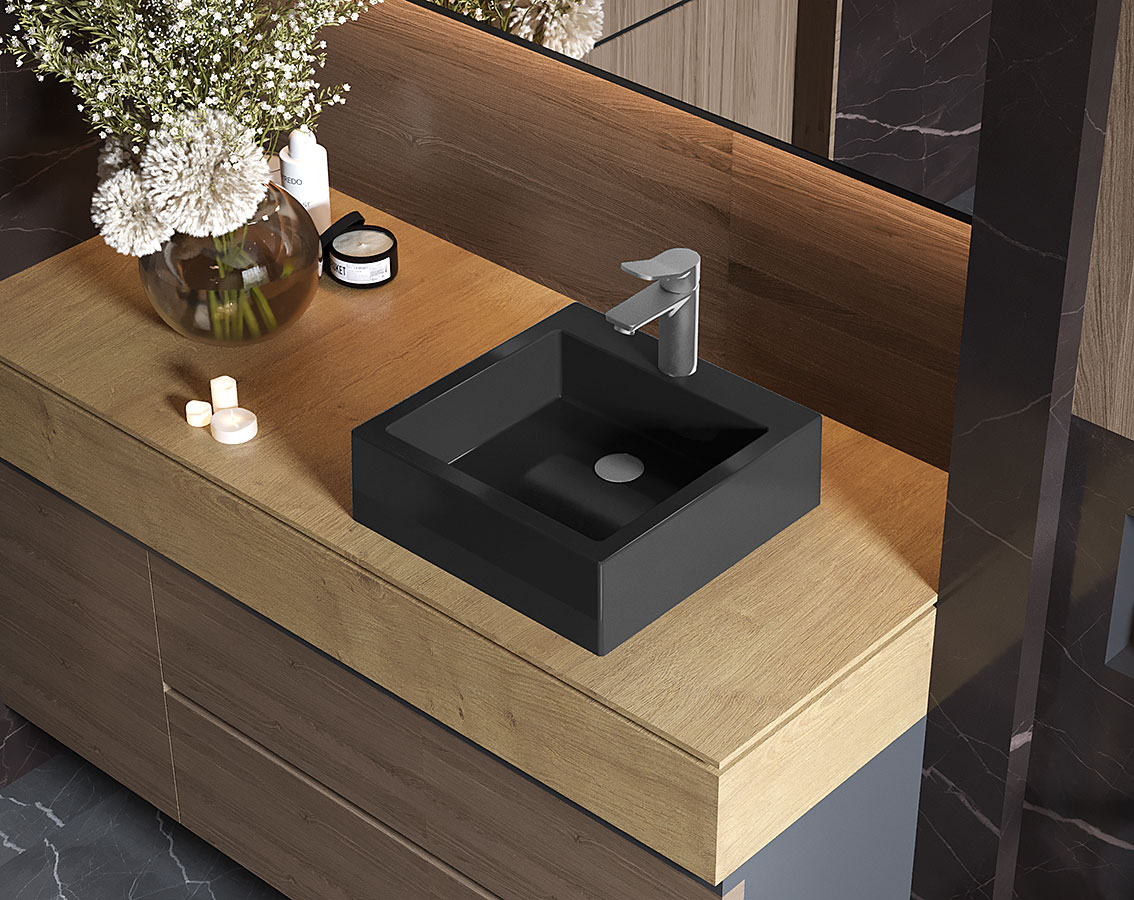 Умивальник, Раковина, накладний Status Deko 40 Black