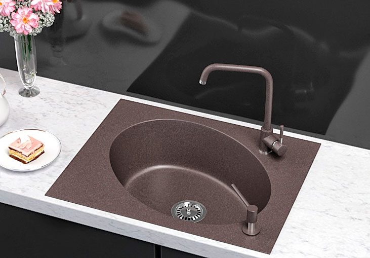 Кухонна мийка гранітна Lexona ANTIKA Compact коричнева