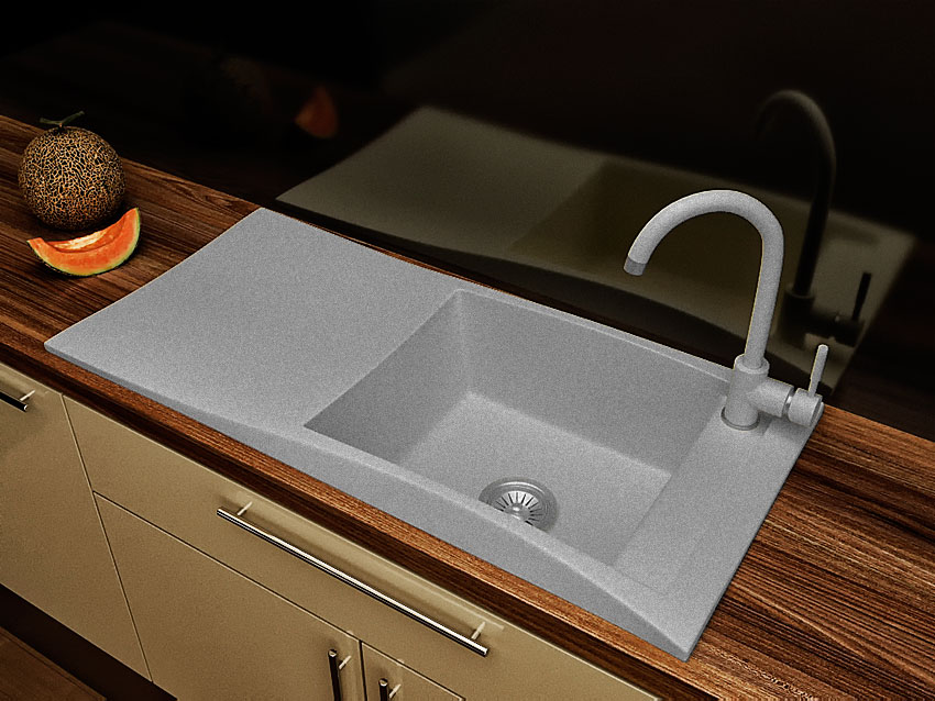 Гранітна кухонна мийка Lexona Aston Сіра