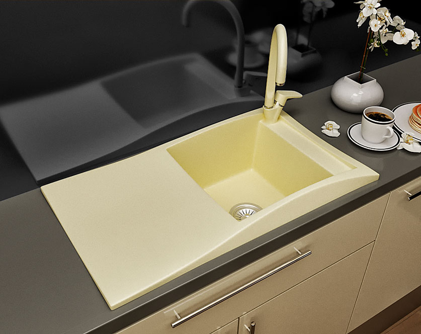 Гранітна кухонна мийка Lexona Aston Compact Білий