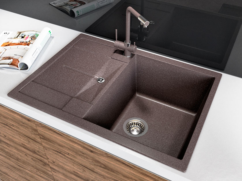 Гранітна кухонна мийка Lexona CANDY COMPACT коричнева