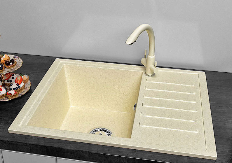 Гранітна кухонна мийка Lexona Galant бежева