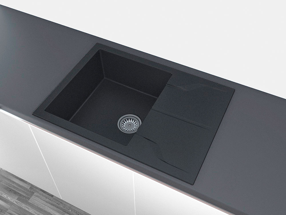 Гранитная кухонная мойка Lexona Granta Compact черная