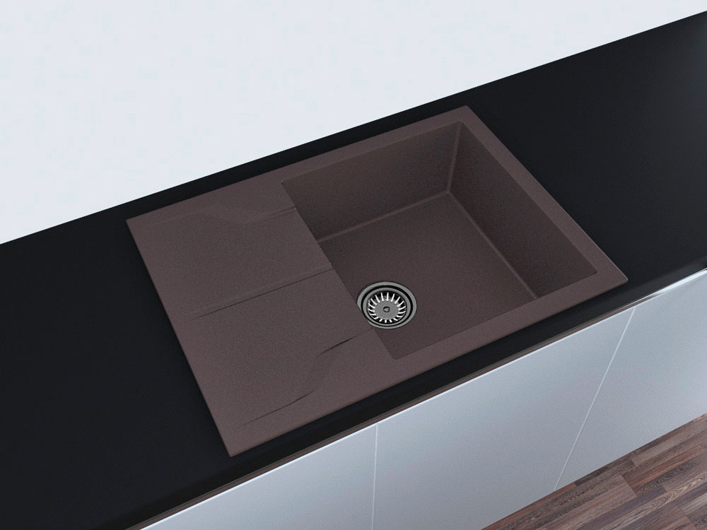 Гранітна кухонна мийка Lexona Granta Compact коричнева