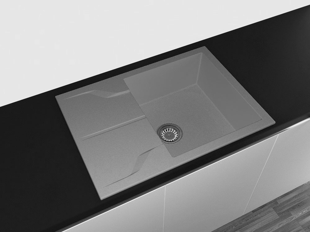 Гранитная кухонная мойка Lexona Granta Compact серая