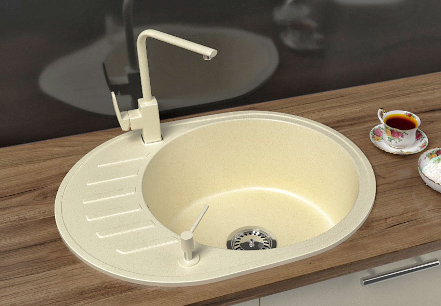  Гранітна кухонна мийка Lexona KOSH бежева