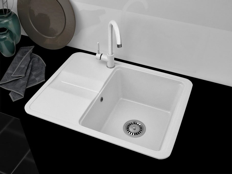 Гранітна кухонна мийка Lexona MINOLA Білий